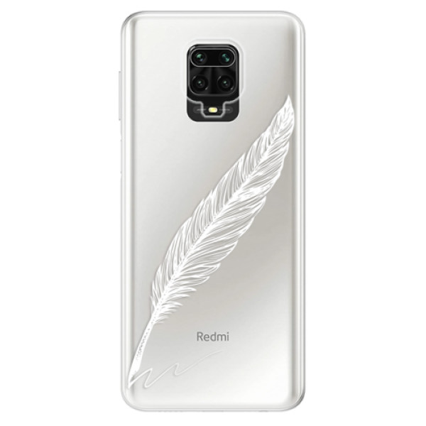 Odolné silikonové pouzdro iSaprio - Writing By Feather - white - Xiaomi Redmi Note 9 Pro / Note 9S
