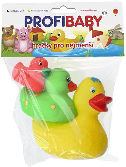 PROFIBABY Baby kačenky barevné do vody set 3ks pro miminko