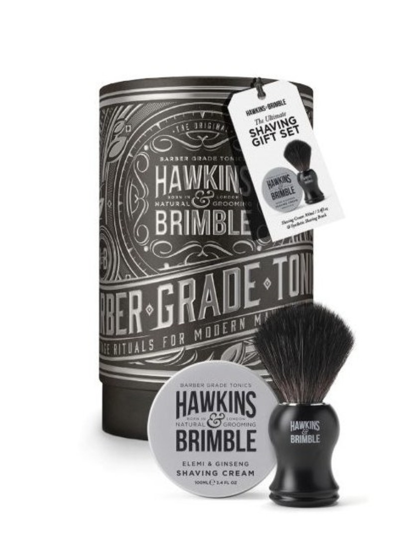 Hawkins & Brimble Pánská Dárková sada (Štětka na holení + Krém na holení)