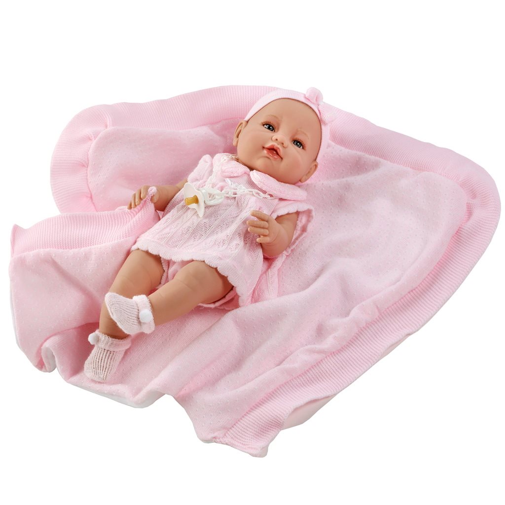 Luxusní dětská panenka-miminko Berbesa Ema 39cm (poškozený obal) - růžová