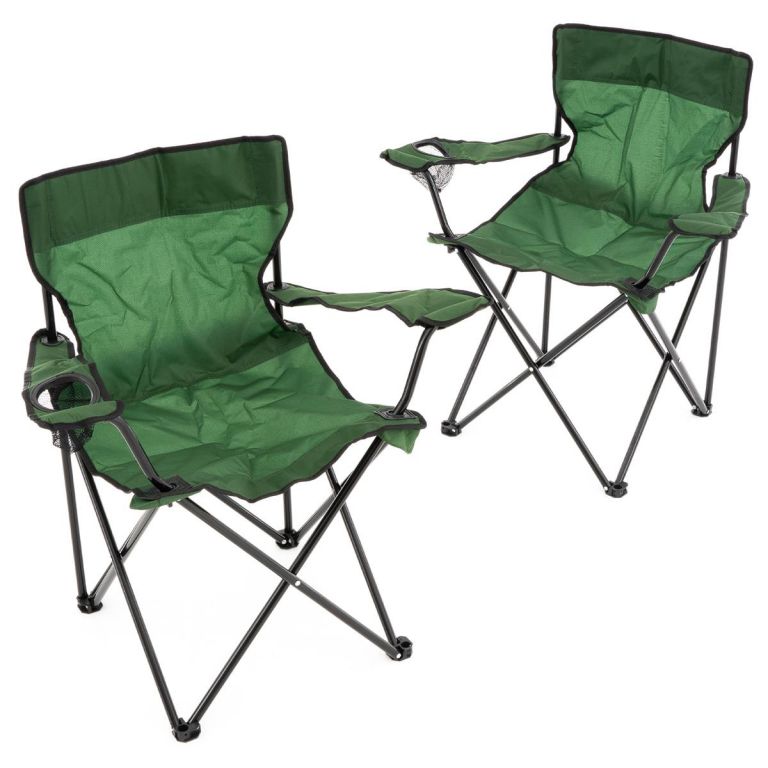 Sada 2 ks skládacích židlí - zelené