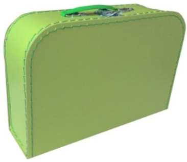 KAZETO Kufr dětský zelený 30x21x10cm šitý lepenkový