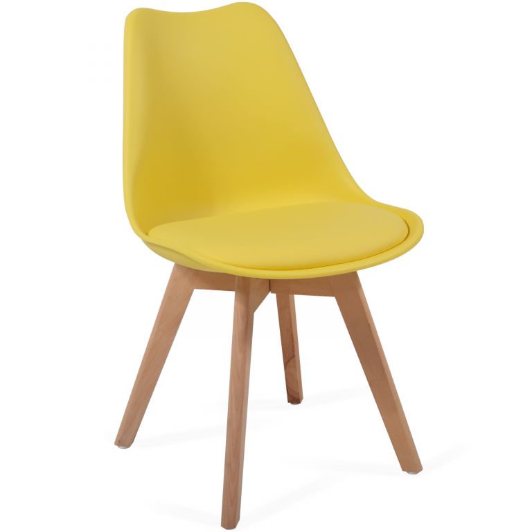 MIADOMODO Sada jídelních židlí, žlutá, 4 kusy