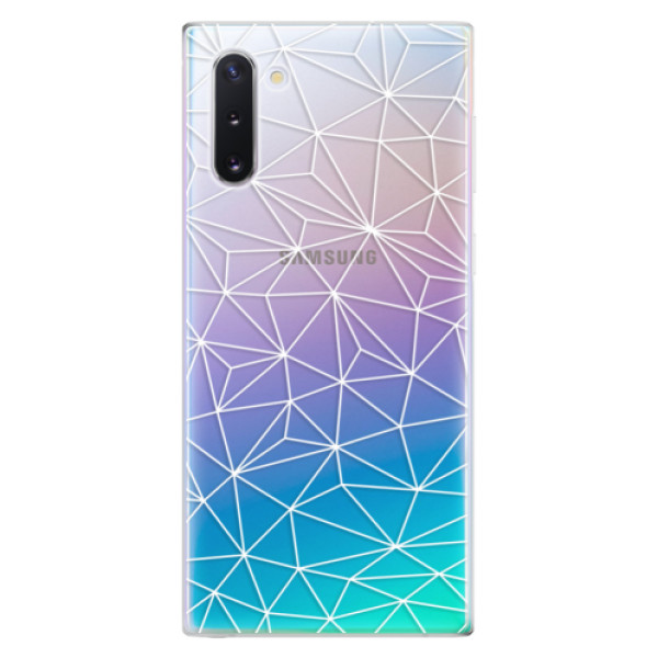 Odolné silikonové pouzdro iSaprio - Abstract Triangles 03 - white - Samsung Galaxy Note 10