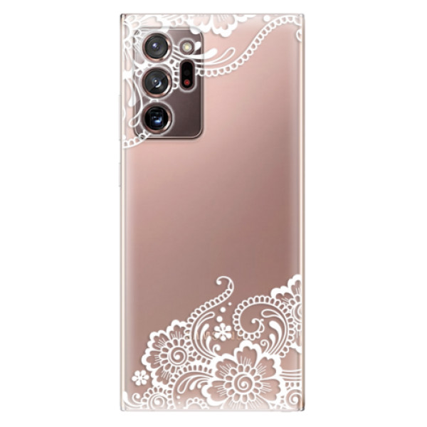 Odolné silikonové pouzdro iSaprio - White Lace 02 - Samsung Galaxy Note 20 Ultra