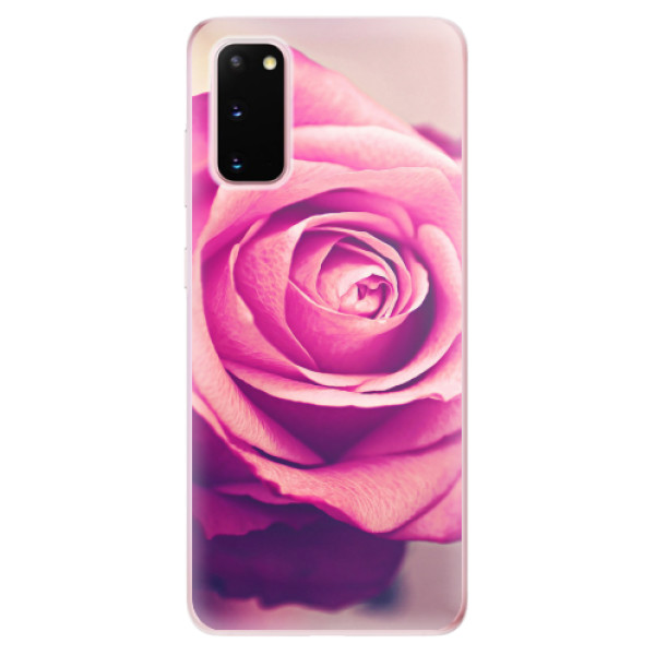 Odolné silikonové pouzdro iSaprio - Pink Rose - Samsung Galaxy S20