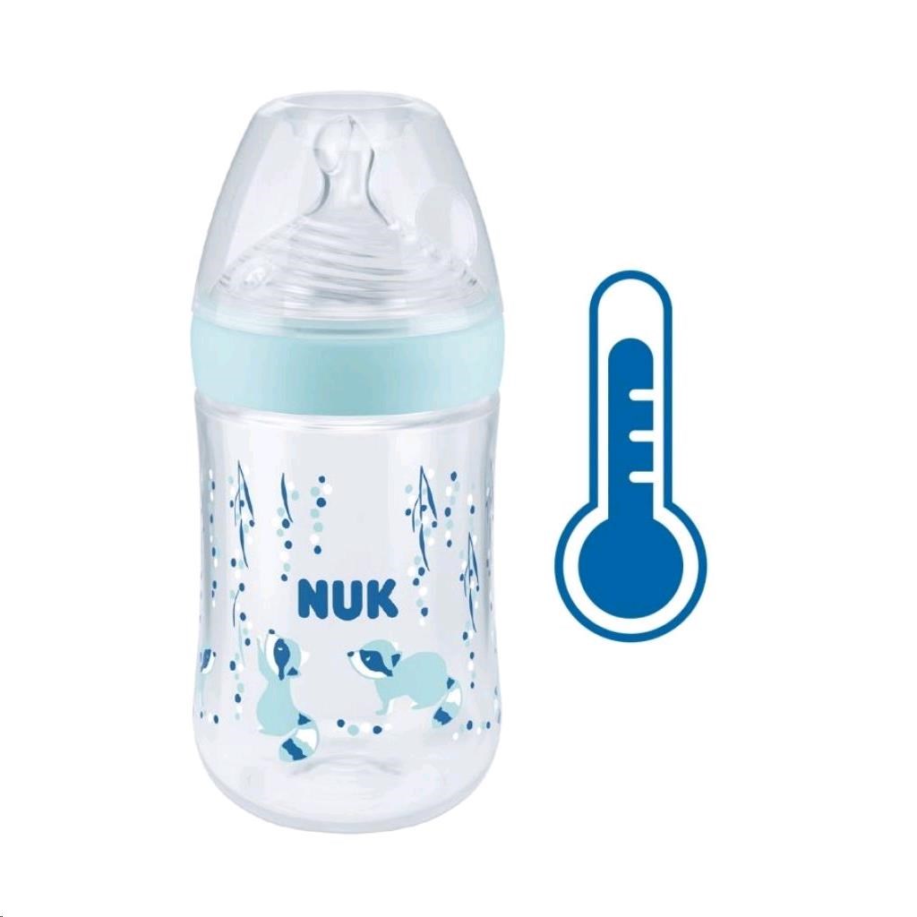 Kojenecká láhev NUK Nature Sense s kontrolou teploty 260 ml - modrá