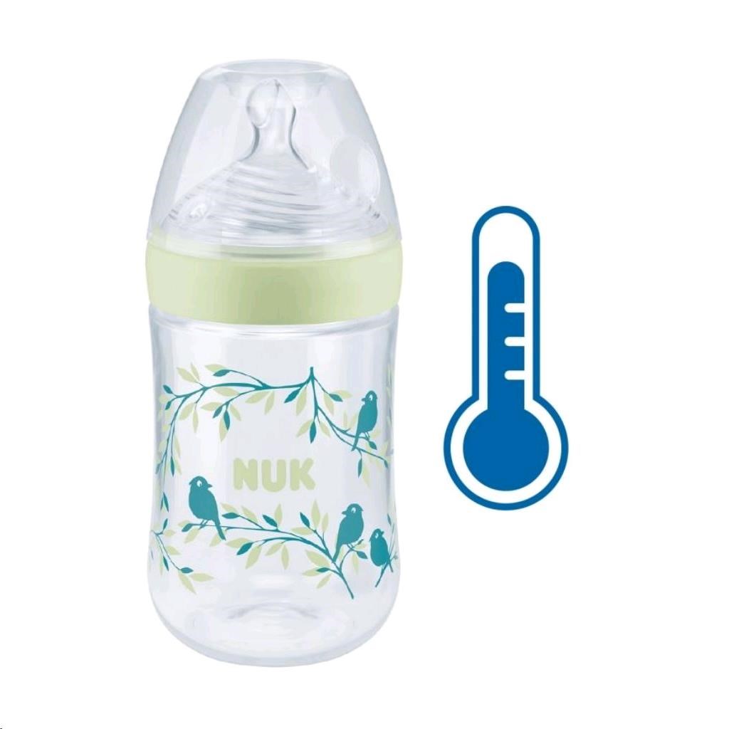 Kojenecká láhev NUK Nature Sense s kontrolou teploty 260 ml - zelená