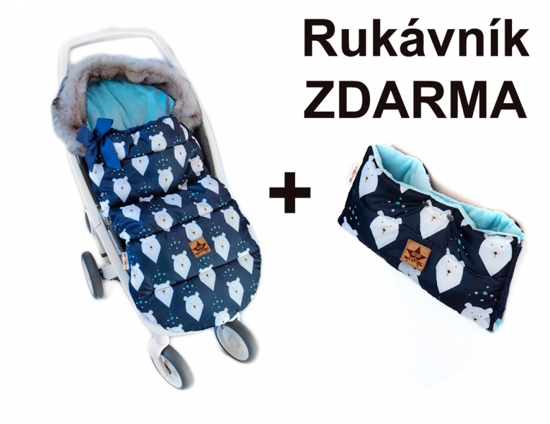 detsky-fusak-maxi-premium-winter-bear-rukavnik-granatovy-110x50cm-baby-nellys
