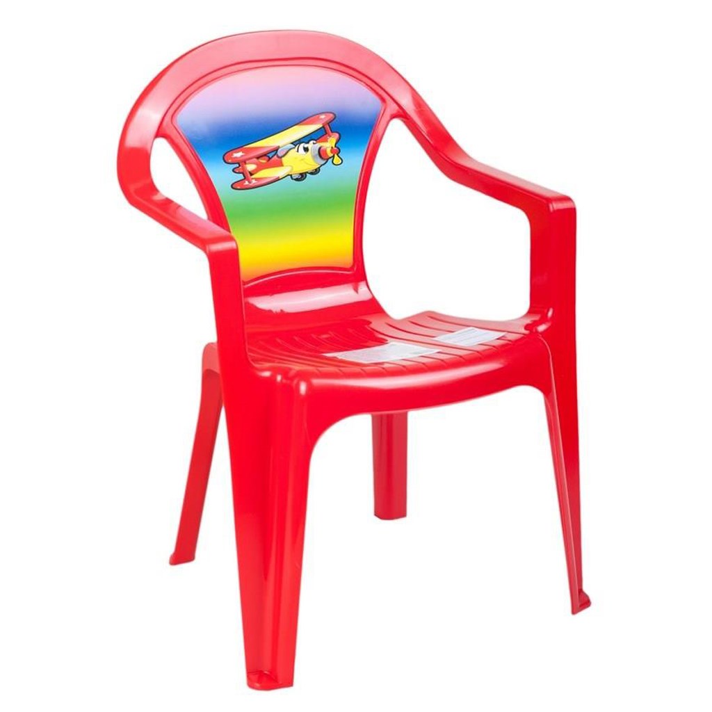 Dětský zahradní nábytek - Plastová židle - letadlo - červená