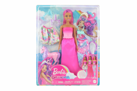 Barbie panenka s pohádkovými oblečky HLC28