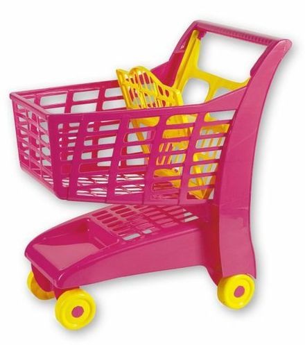 Androni Nákupní vozík se sedátkem - růžový