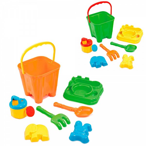 Addo - Hračky na písek - set hraček v kyblíku, 6ks