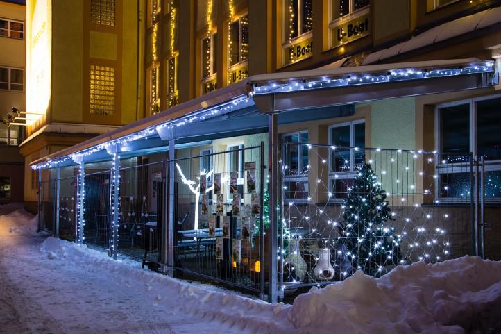 Vánoční LED osvětlení 9,9 m, 100 LED, teple bílá, stmívač