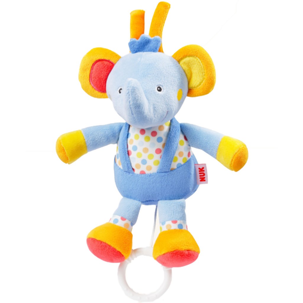 Dětská plyšová hrající hračka Nuk sloník - modrá