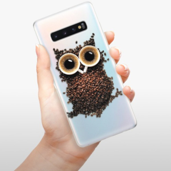 Odolné silikonové pouzdro iSaprio - Owl And Coffee - Samsung Galaxy S10+