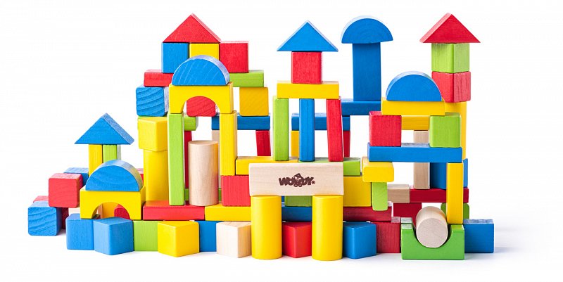 Woody dřevěné hračky - Kostky 100 dílů