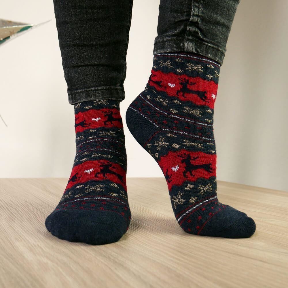 4Leaders Krása a móda - Vánoční ponožky s norským vzorem - modré