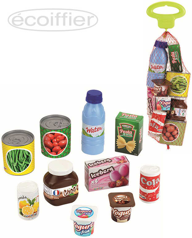ECOIFFIER Potraviny plastové dětské makety jídlo set 10ks v síťce