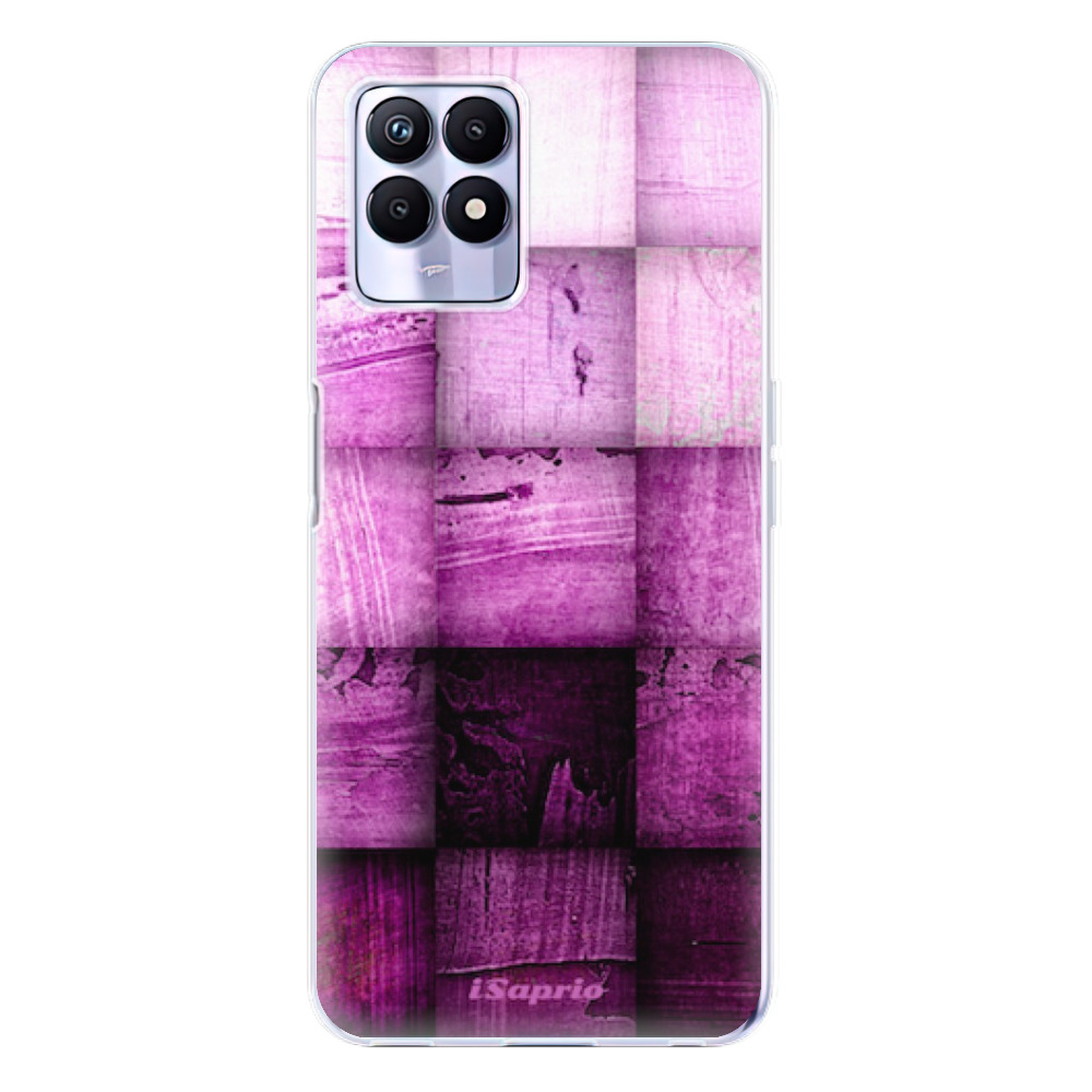 Odolné silikonové pouzdro iSaprio - Purple Squares - Realme 8i