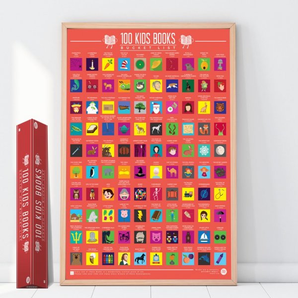 Gift Republic Games Room - Stírací plakát 100 nejlepších dětských knih