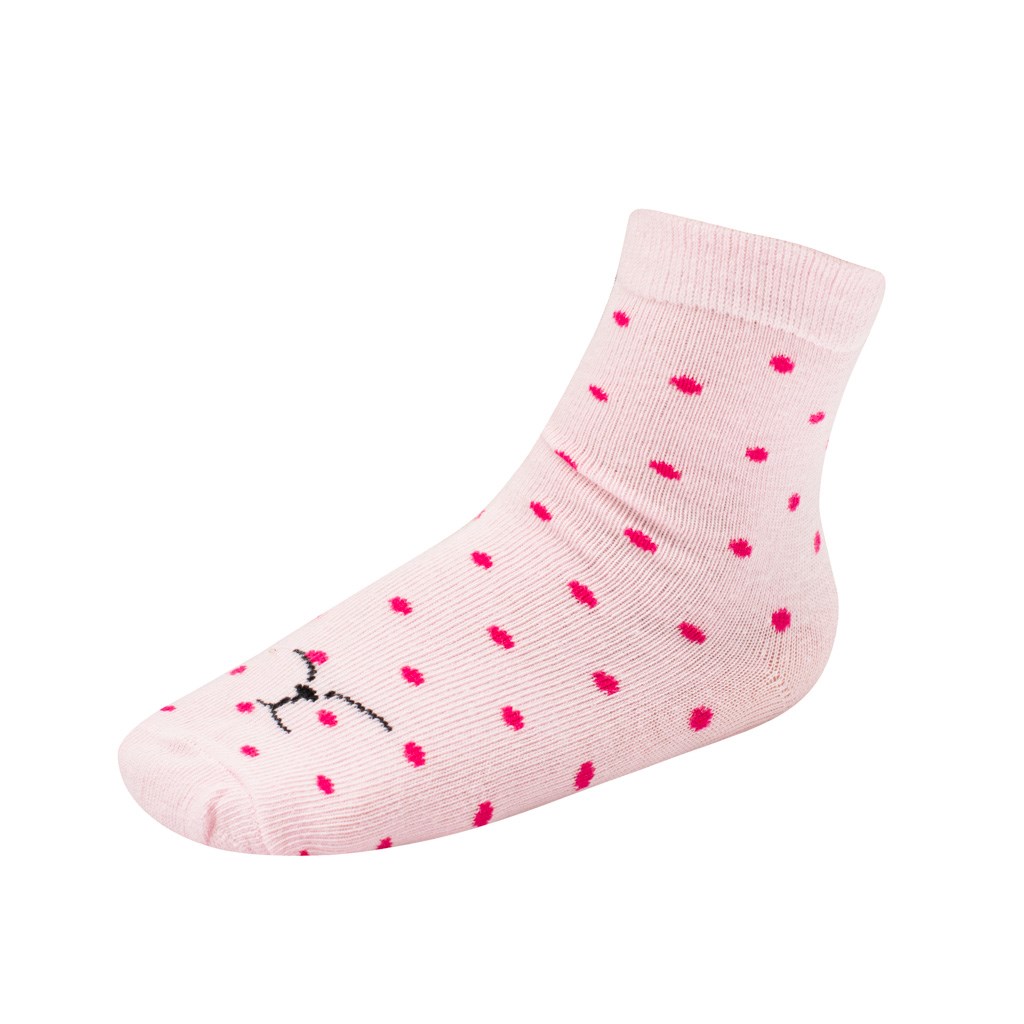 Dětské bavlněné ponožky New Baby - puntíky - růžová/98 (2-3r)