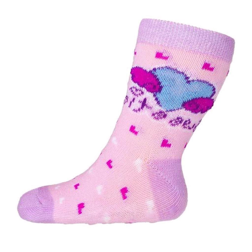 Kojenecké ponožky New Baby s ABS - se srdíčkem sweet - růžová/62 (3-6m)