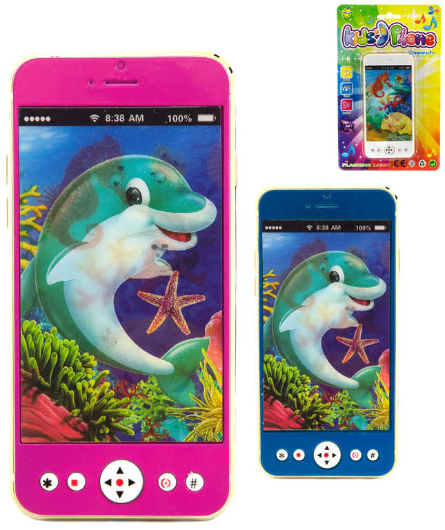 Telefon dětský mobilní 13cm na baterie různé barvy Světlo Zvuk plast
