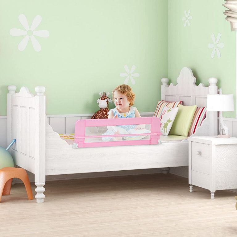 Dětská zábrana na postel, 150 cm, růžová