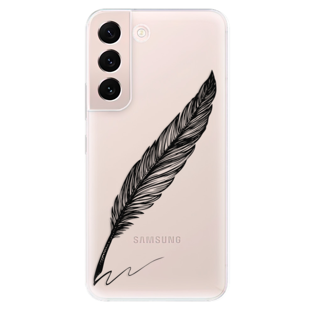 Odolné silikonové pouzdro iSaprio - Writing By Feather - black - Samsung Galaxy S22 5G