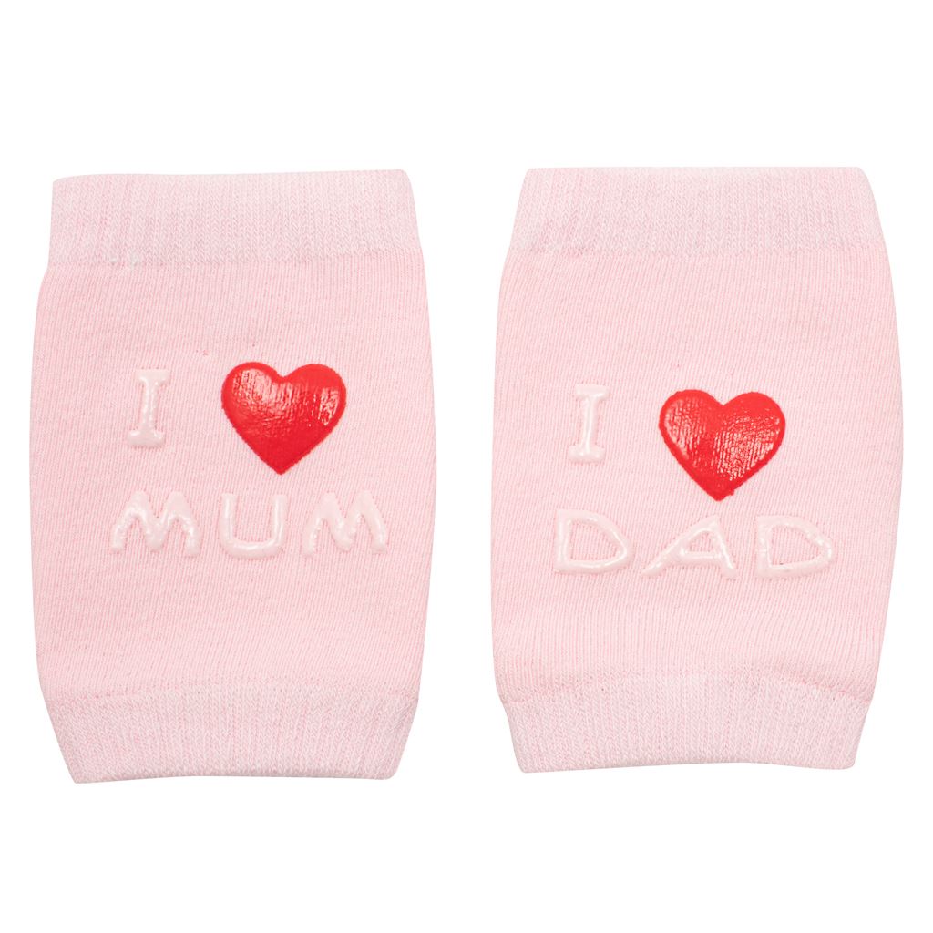Dětské nákoleníky New Baby s ABS - I Love Mum and Dad - růžová
