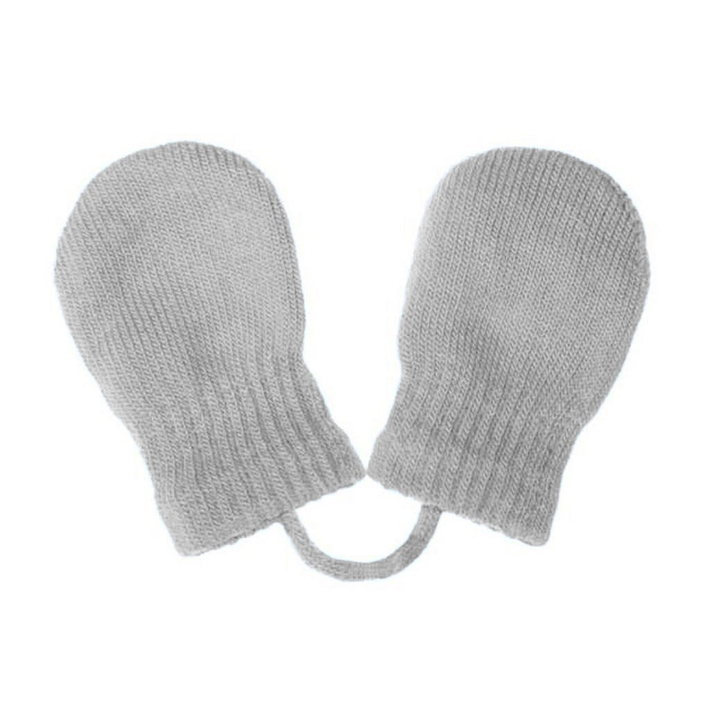 Dětské zimní rukavičky New Baby - se šňůrkou světle šedé - šedá/56 (0-3m)