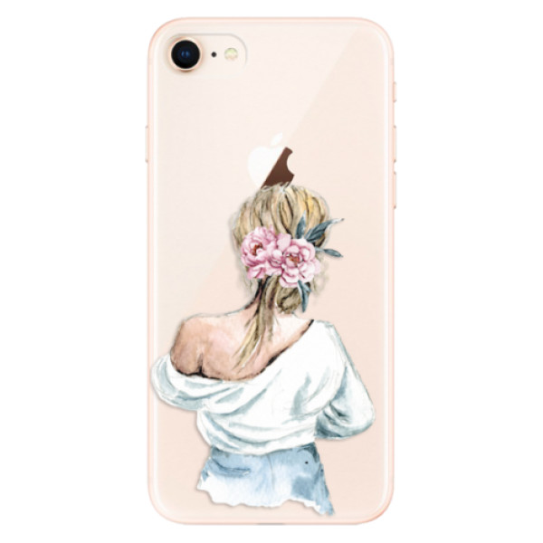 Odolné silikonové pouzdro iSaprio - Girl with flowers - iPhone 8