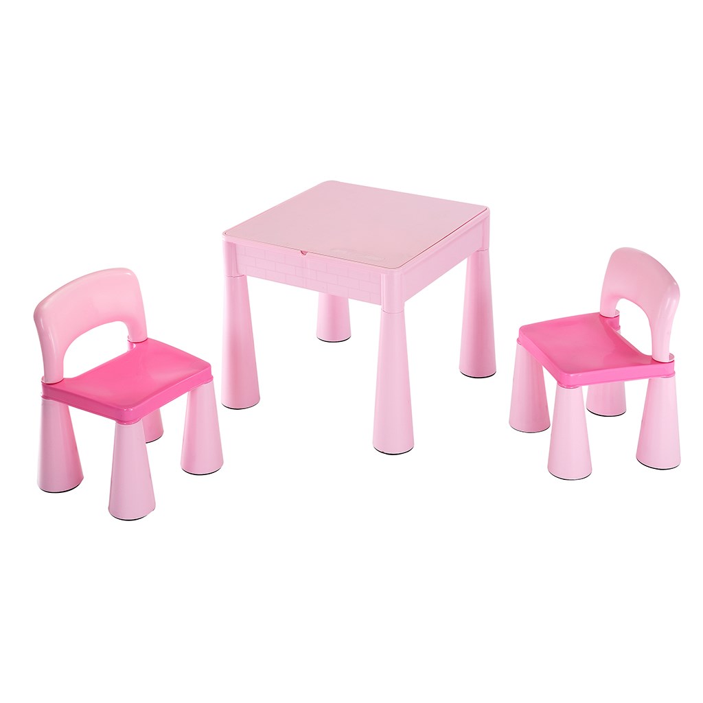 Dětská sada stoleček a dvě židličky NEW BABY - růžová