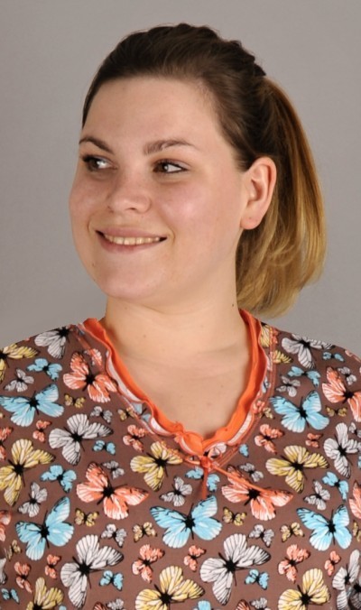 Dámská noční košile s krátkým rukávem Magda - Hnědá 1XL