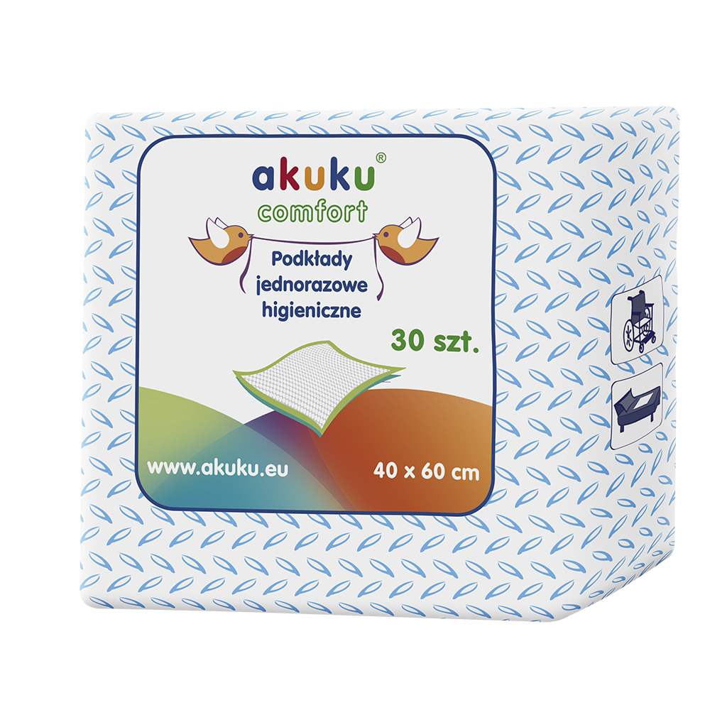 Jednorázové hygienické podložky Akuku 40x60 - 30 ks - bílá
