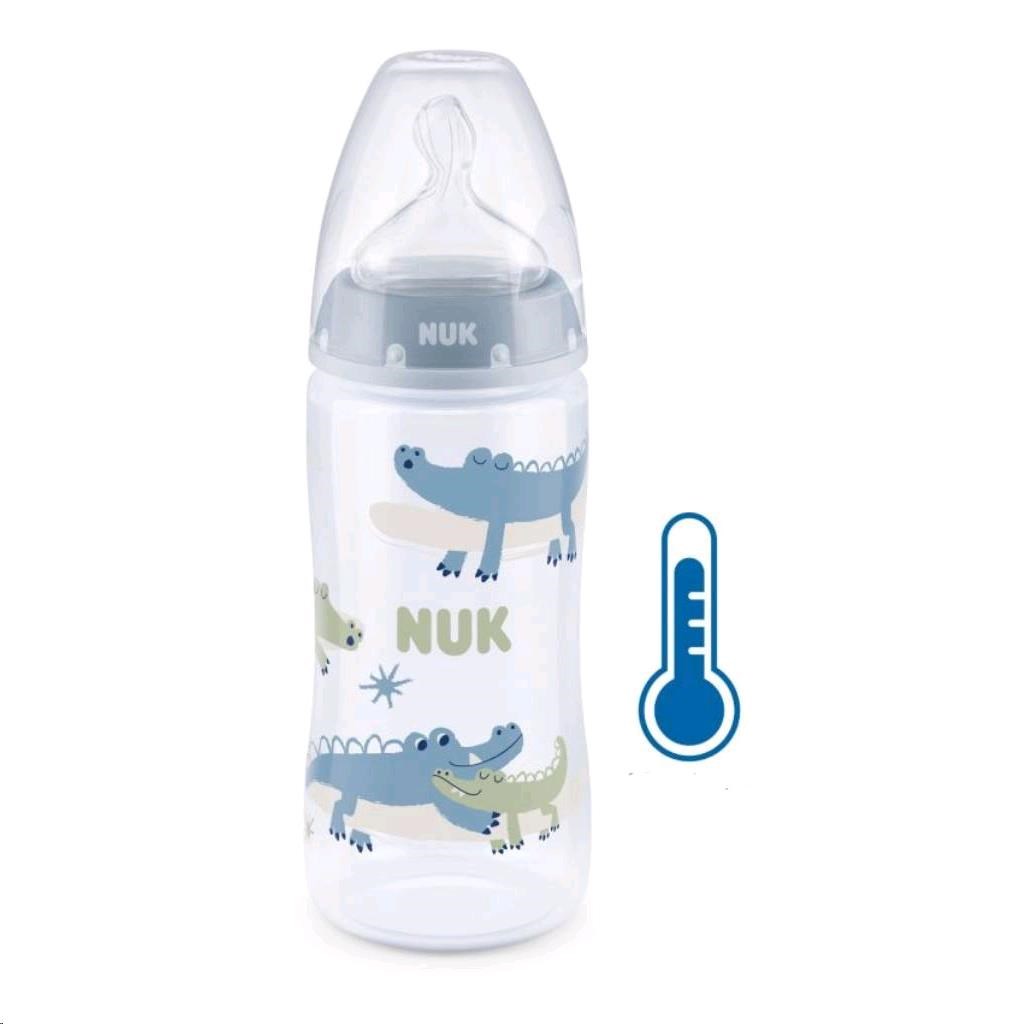 Kojenecká láhev NUK FC+Temperature Control 300 ml BOX-Flow Control savička - blue - modrá