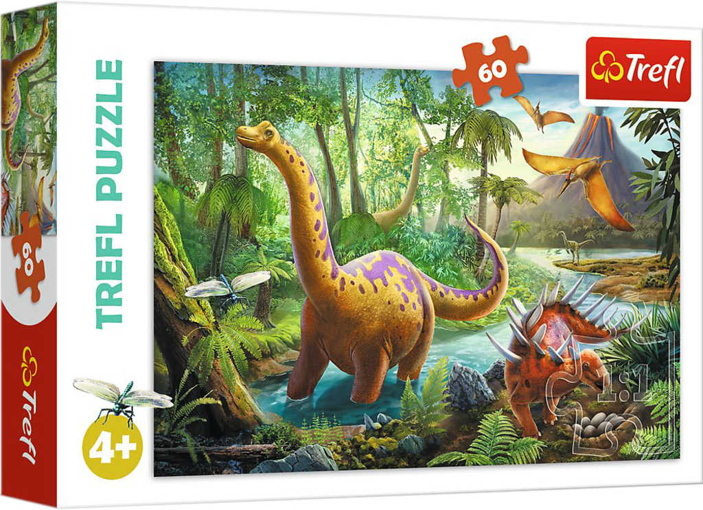 TREFL PUZZLE Dinosauři na cestách skládačka 33x22cm 60 dílků