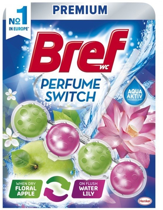 Bref Premium kuličky do WC, Switch Perfume Apple/Lily, 50g