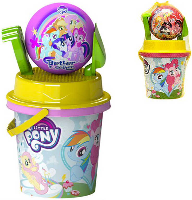 Kyblík My Little Pony pískový set se 2 nástroji a míčkem plast 2 druhy