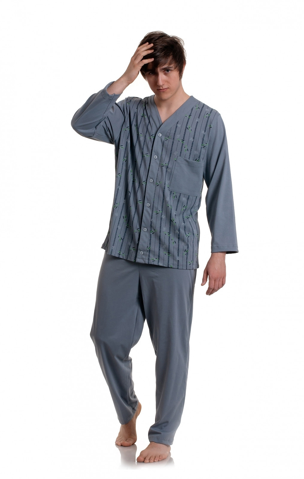 Pánské rozepínané pyžamo Gucio 298 dł/r 3XL