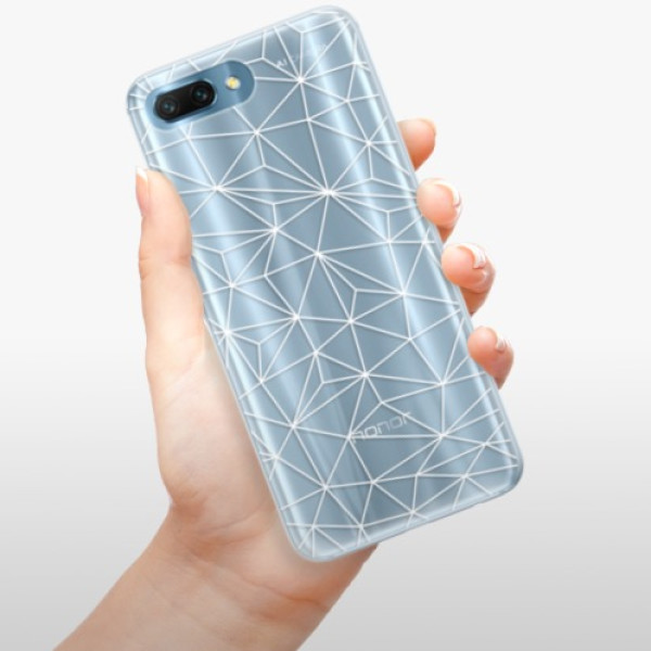 Silikonové pouzdro iSaprio - Abstract Triangles 03 - white - Huawei Honor 10