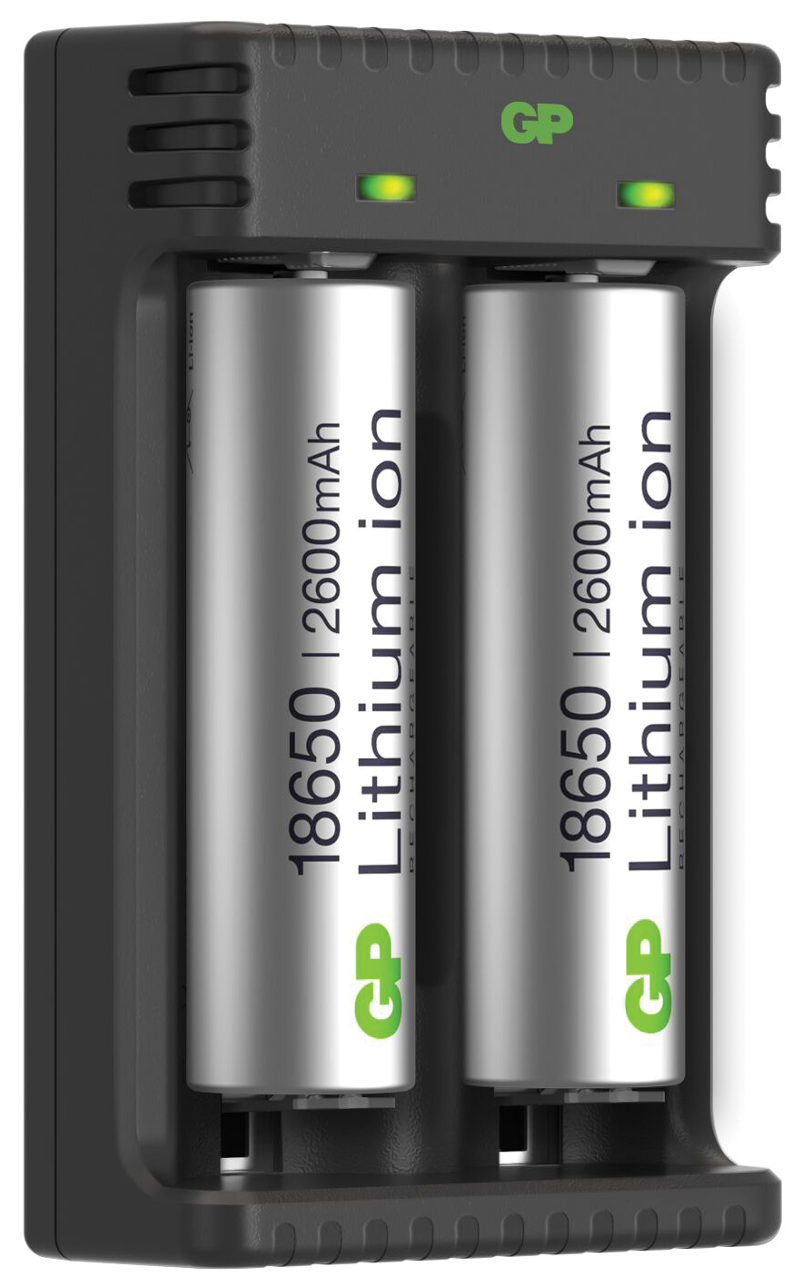 GP baterie 18650 2ks + nabíječka, Li-Ion, 2600mAh