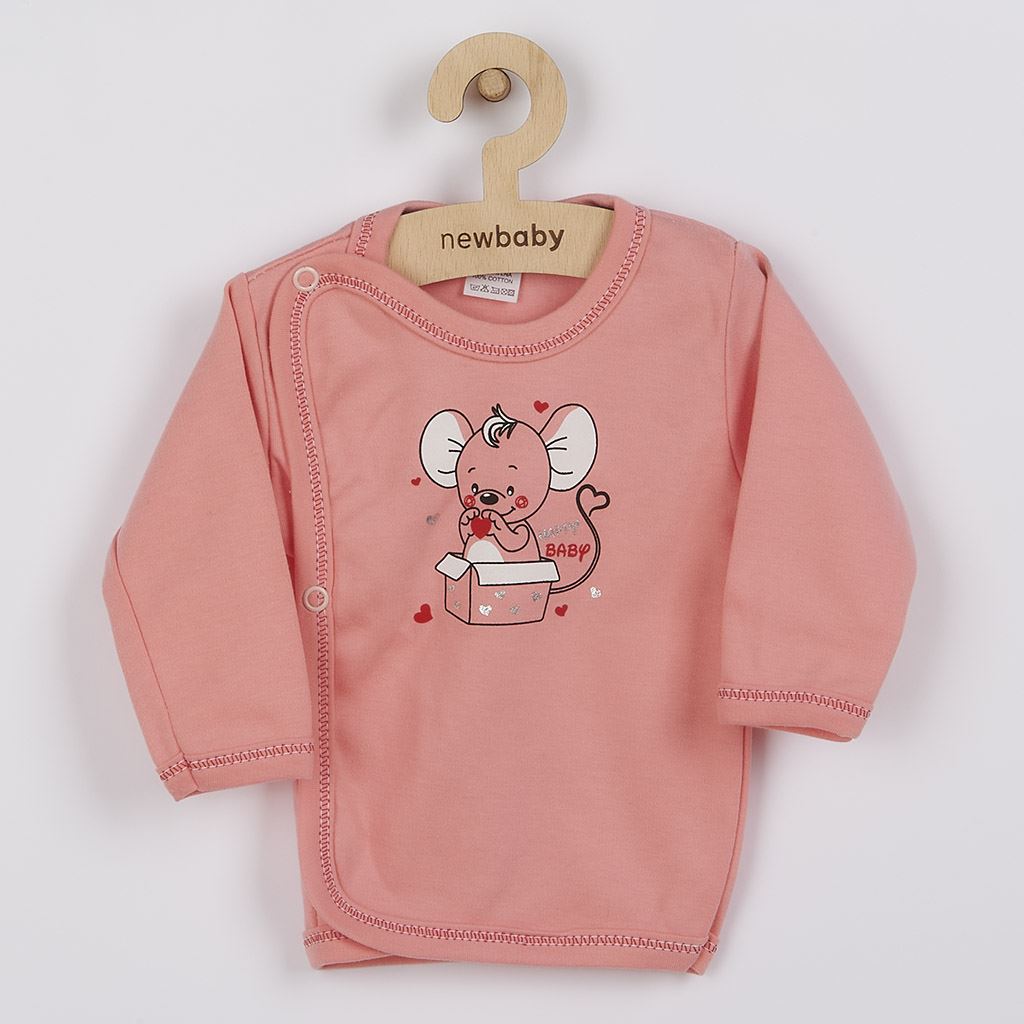 Kojenecká košilka New Baby Mouse - lososová - růžová/56 (0-3m)