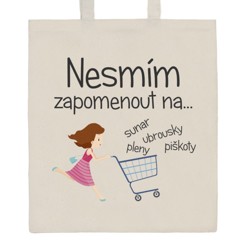 Bavlněná nákupní taška s potiskem New Baby - přírodní