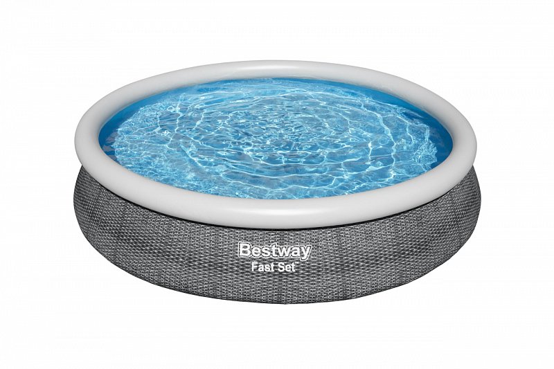 Bestway - nafukovací bazén Fast Set 366 x 76 cm, kartušová filtrace - šedý