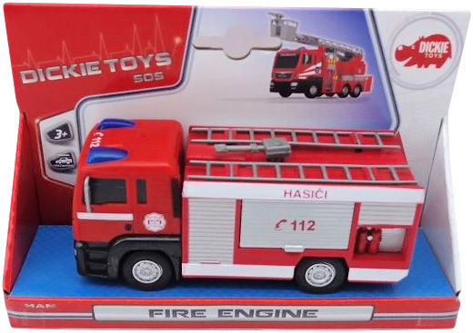 DICKIE Auto Man SOS Fire Engine hasiči 17cm plastové