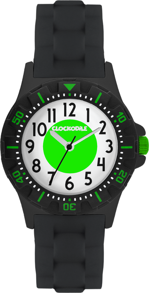 CLOCKODILE Svítící černo-zelené sportovní dětské chlapecké hodinky SPORT 3.0