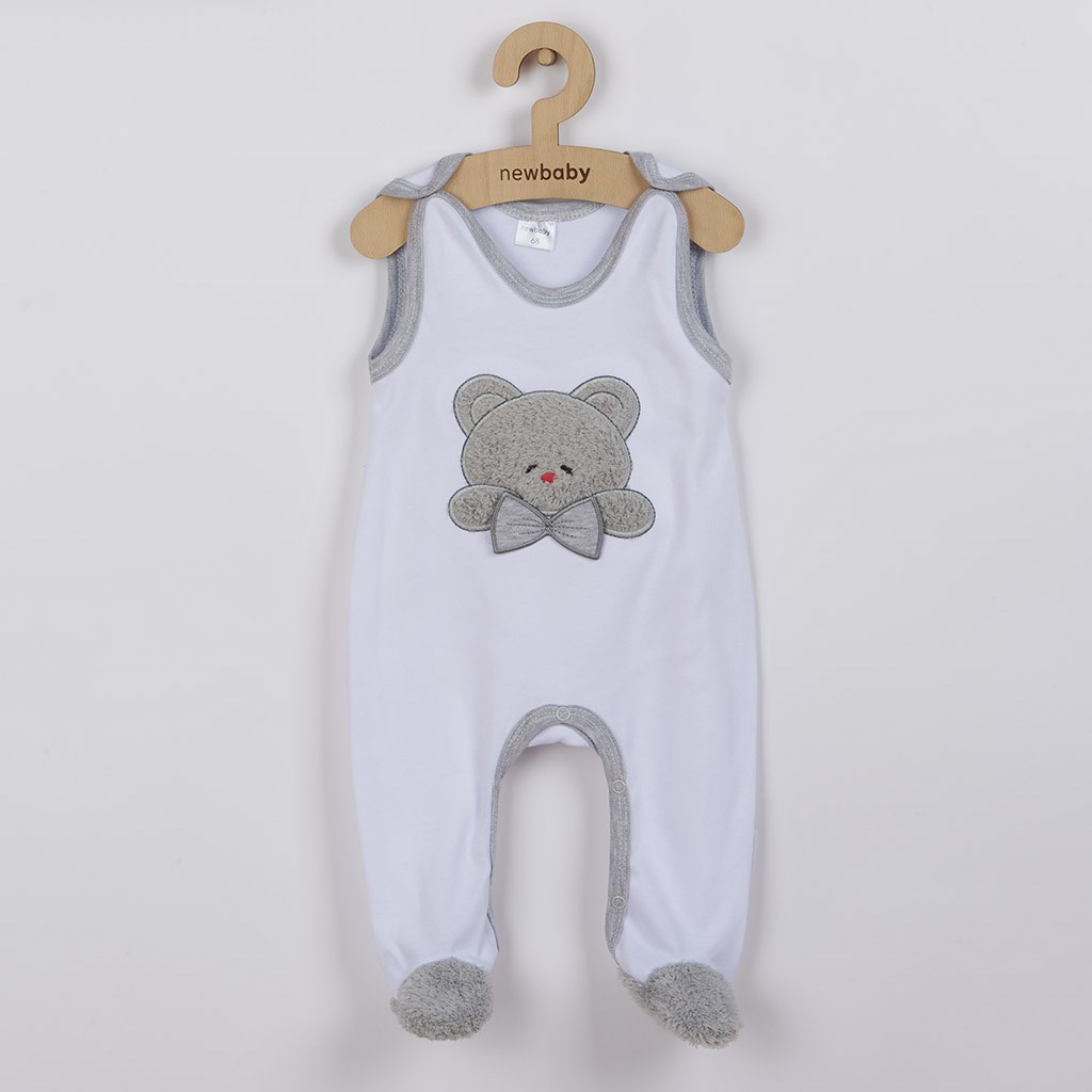 Luxusní kojenecké dupačky New Baby Honey Bear s 3D aplikací - bílá/74 (6-9m)