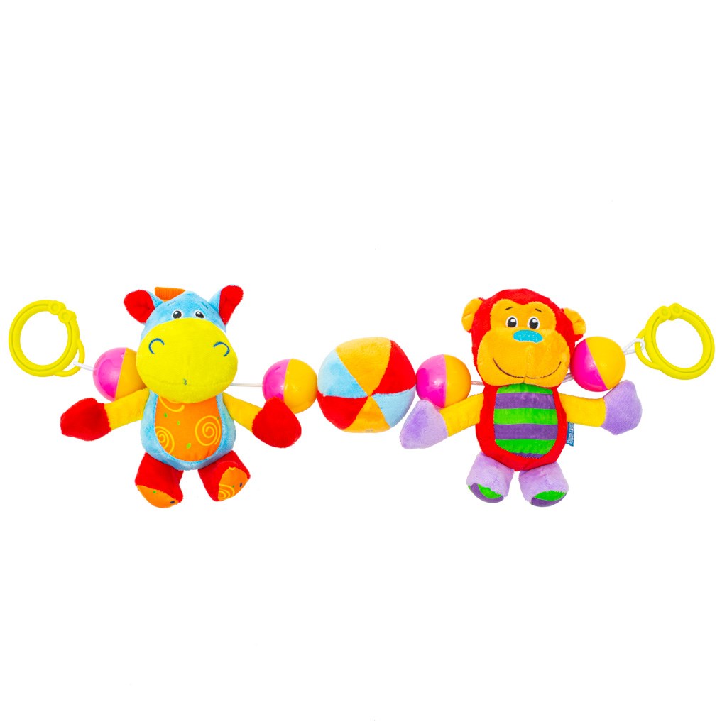 Dětská dílna Baby Mix Power Tool žlutá - dle obrázku - Dětské plyšové chrastítko do kočárku Baby Mix hrošík a opička - dle obrázku